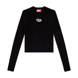 Diesel M-Valary logo plaque cropped ribbed top